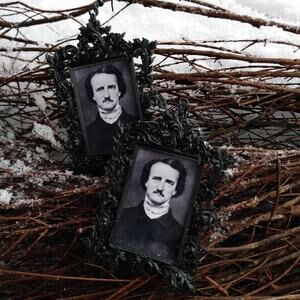 Edgar Allan Poe Earrings Gothic Poet Gloom and Horror Novelist